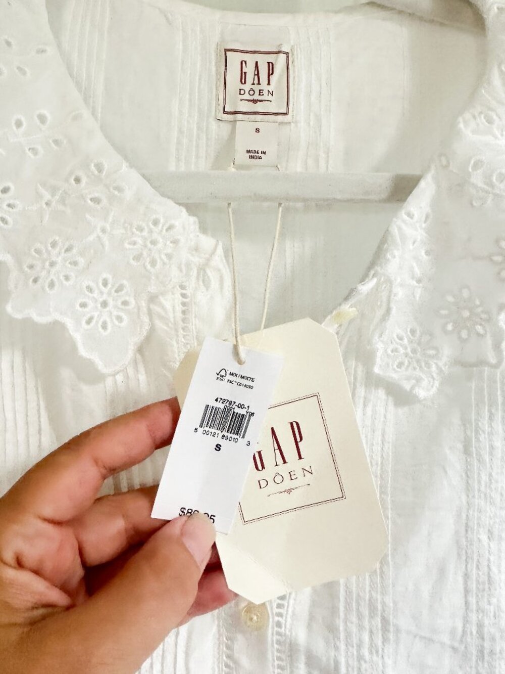 NWT Gap x Doen White Eyelet Top Size Small - Picture 4 of 7